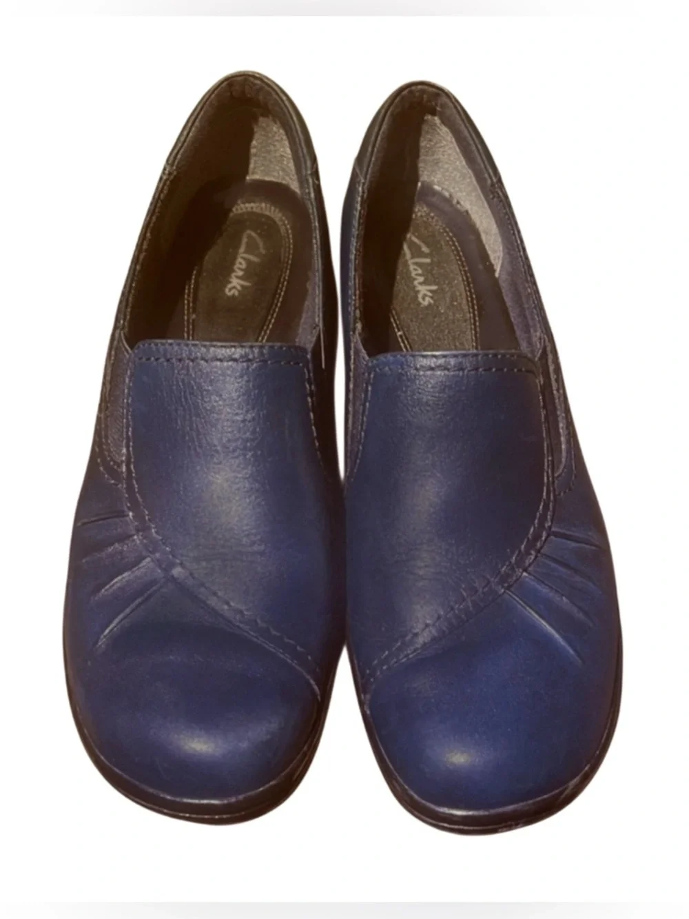 Clarks Women's Navy Leather Loafers